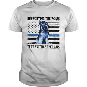 Supporting The Paws That Enforce The Laws American Flag Shirt